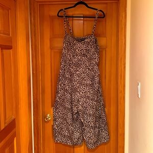 TORRID Cropped Wide Leg Animal Print Jumpsuit, Size: 1X (Torrid size 1)